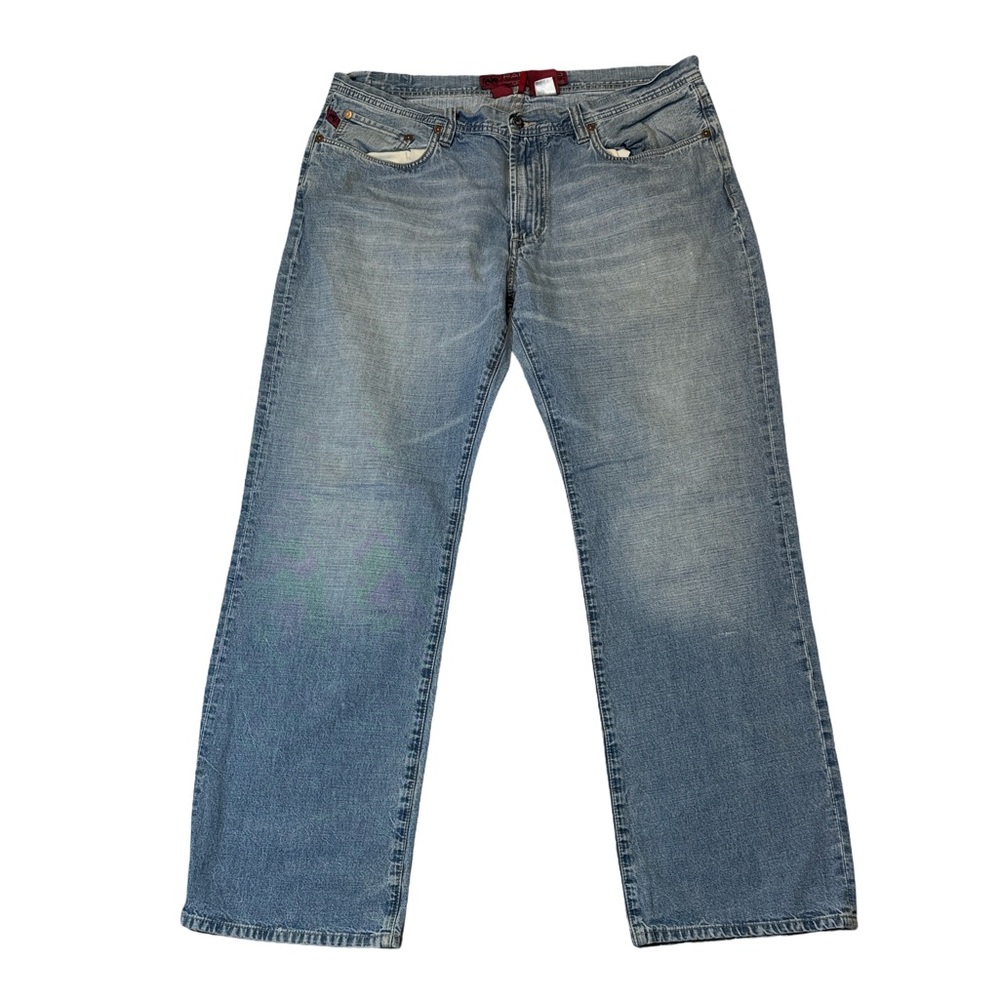 VINTAGE Parasuco mens 40x32 relaxed fit faded cotton denim blue jeans EuC